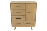 39" Walnut Solid Wood Four Drawer Gentlemans Chest - Homeroots