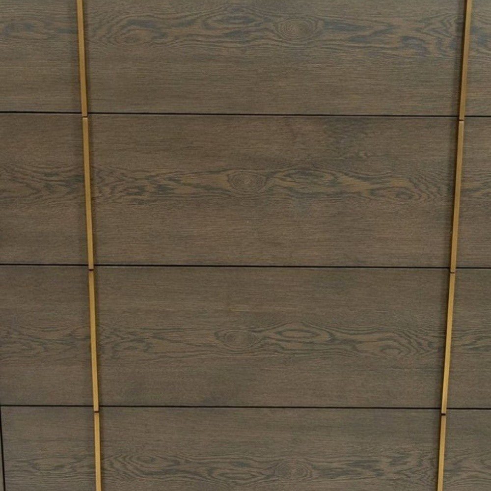 39" Dark Brown and gold Solid Wood Four Drawer Dresser - Homeroots - Flyclothing LLC