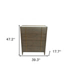 39" Dark Brown and gold Solid Wood Four Drawer Dresser - Homeroots - Flyclothing LLC