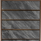 30" Walnut And Grey Manufactured Wood Five Drawer Chest - Homeroots