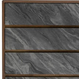 30" Walnut And Grey Manufactured Wood Five Drawer Chest - Homeroots - Flyclothing LLC
