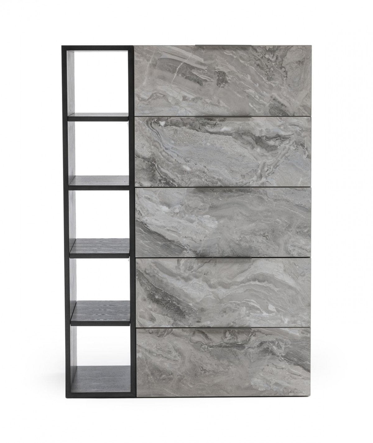 35" Grey Manufactured Wood Five Drawer Chest - Homeroots - Flyclothing LLC