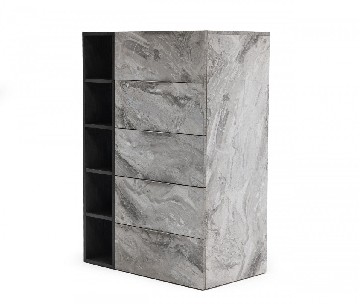 35" Grey Manufactured Wood Five Drawer Chest - Homeroots - Flyclothing LLC
