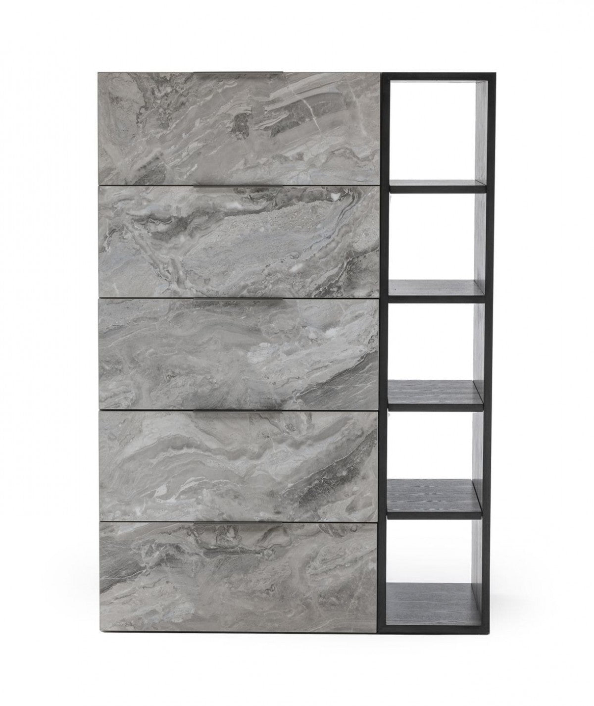 35" Grey Manufactured Wood Five Drawer Chest - Homeroots - Flyclothing LLC