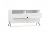61" White Manufactured Wood Four Drawer Double Dresser - Homeroots - Flyclothing LLC