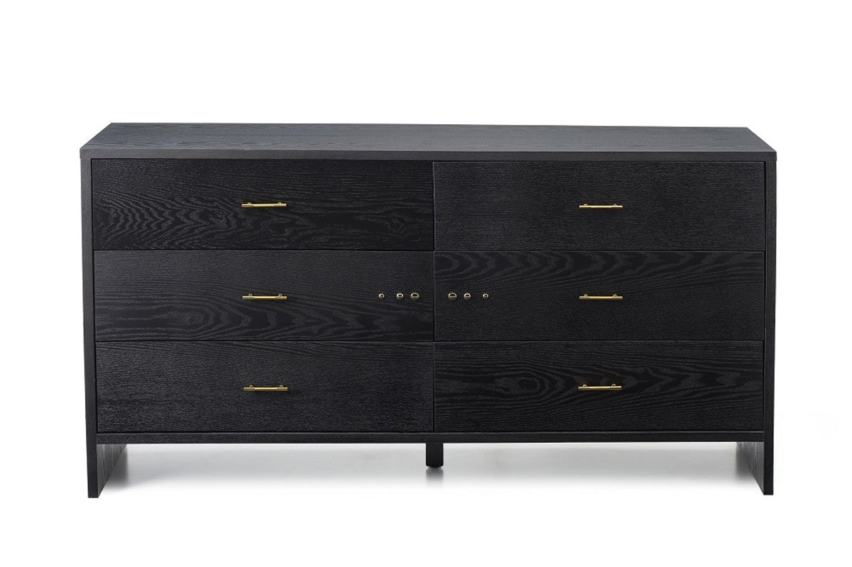 59" Grey Ash Manufactured Wood Six Drawer Double Dresser - Homeroots - Flyclothing LLC
