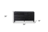 59" Grey Ash Manufactured Wood Six Drawer Double Dresser - Homeroots - Flyclothing LLC
