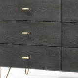 51" Grey Manufactured Wood Six Drawer Double Dresser - Homeroots