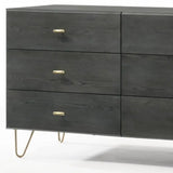 51" Grey Manufactured Wood Six Drawer Double Dresser - Homeroots - Flyclothing LLC