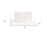 51" White Manufactured Wood Six Drawer Double Dresser - Homeroots - Flyclothing LLC