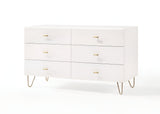 51" White Manufactured Wood Six Drawer Double Dresser - Homeroots - Flyclothing LLC