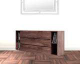 63" Walnut Solid Wood Six Drawer Double Dresser - Homeroots
