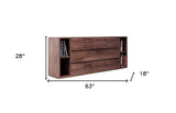 63" Walnut Solid Wood Six Drawer Double Dresser - Homeroots - Flyclothing LLC