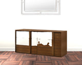 65" Walnut Solid Wood Six Drawer Double Dresser - Homeroots