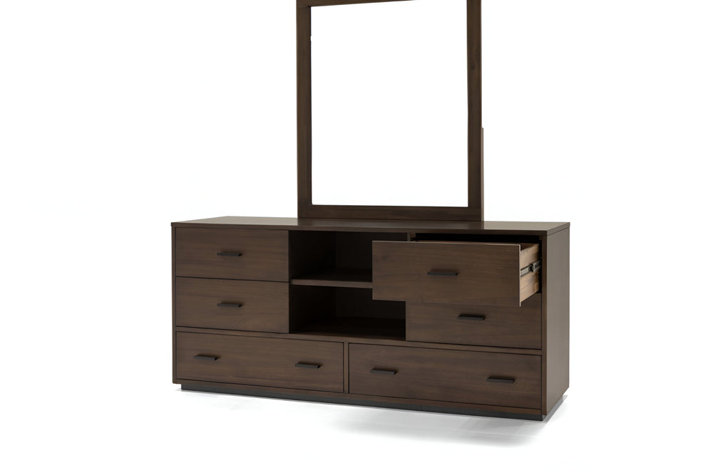 63" Walnut Six Drawer Double Dresser - Homeroots - Flyclothing LLC