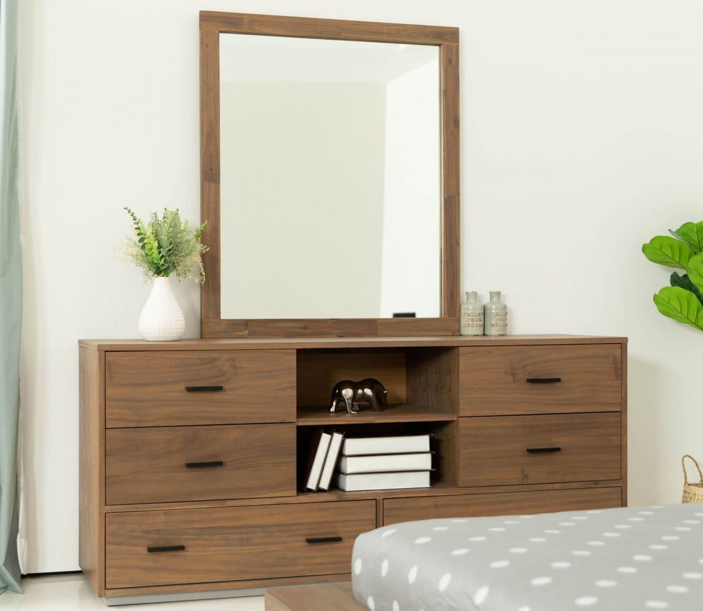 63" Walnut Six Drawer Combo Dresser - Homeroots - Flyclothing LLC