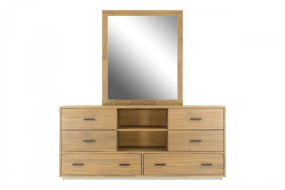 63" Walnut Six Drawer Combo Dresser - Homeroots - Flyclothing LLC