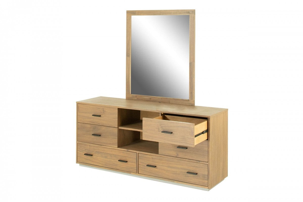 63" Walnut Six Drawer Combo Dresser - Homeroots - Flyclothing LLC