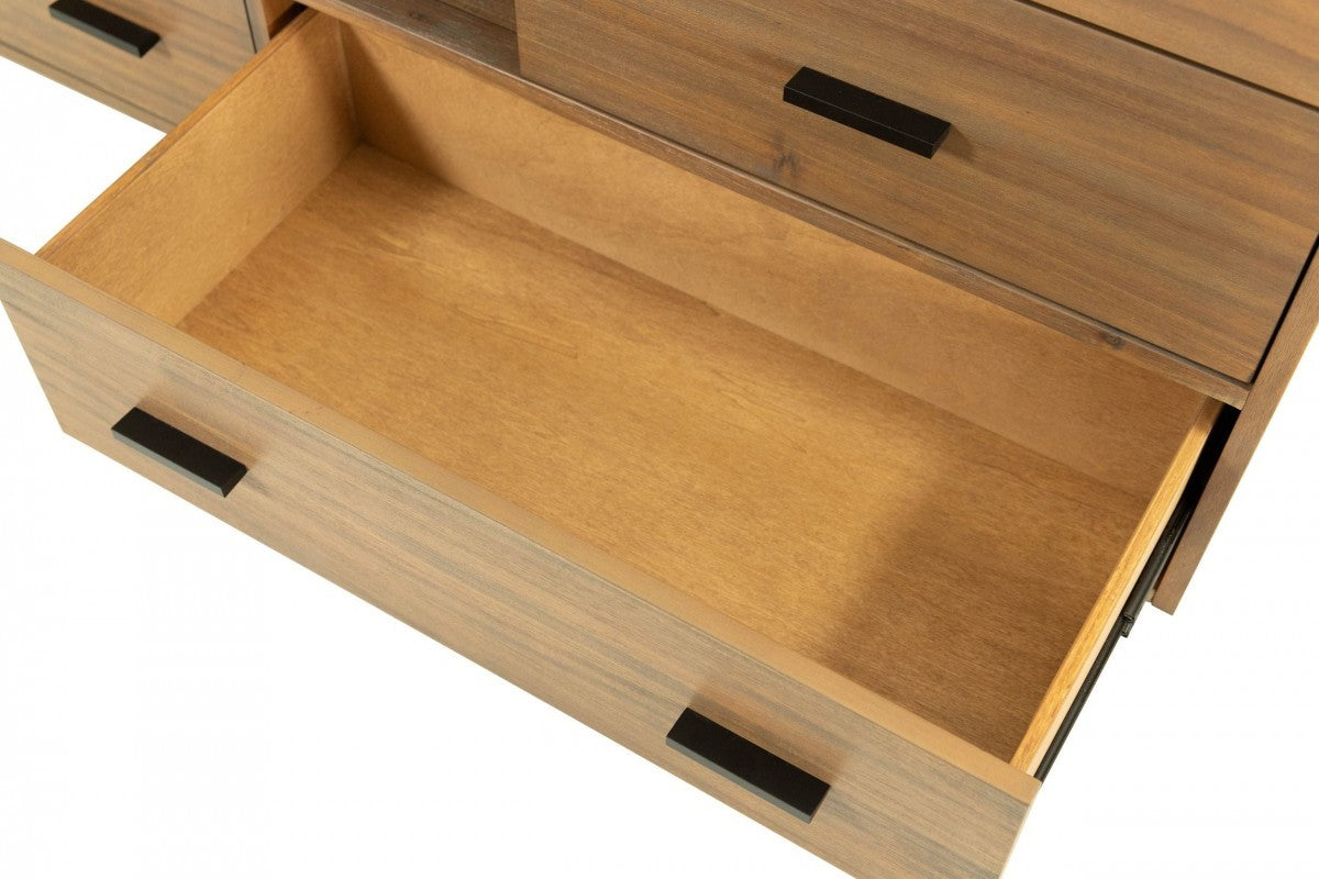 63" Walnut Six Drawer Combo Dresser - Homeroots - Flyclothing LLC