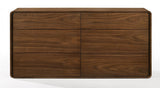 59" Walnut Solid Wood Six Drawer Double Dresser - Homeroots
