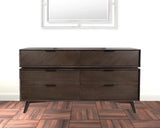 65" Acacia Solid Wood Six Drawer Double Dresser - Homeroots