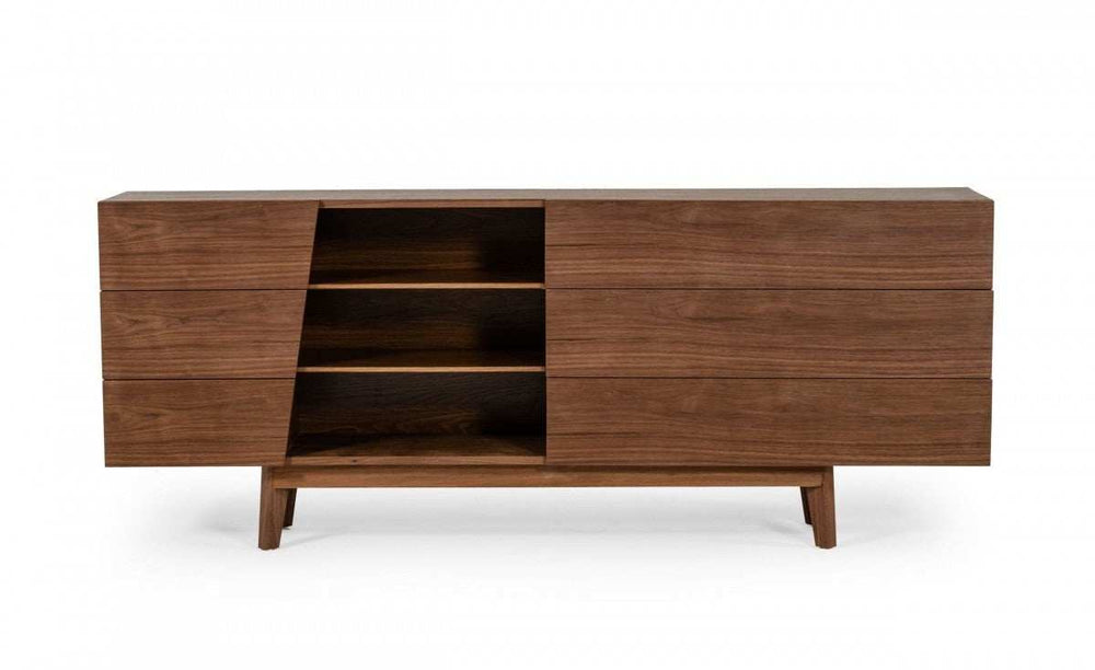 Vintage Style Walnut Veneer Six Drawer Dresser - Homeroots - Flyclothing LLC