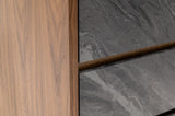 63" Walnut And Grey Faux Marble Wood Six Drawer Double Dresser - Homeroots - Flyclothing LLC