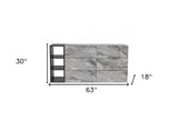 63" Grey Faux Marble and Black Wood Six Drawer Double Dresser - Homeroots - Flyclothing LLC
