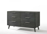 51" Grey Wash Solid Wood Six Drawer Double Dresser - Homeroots