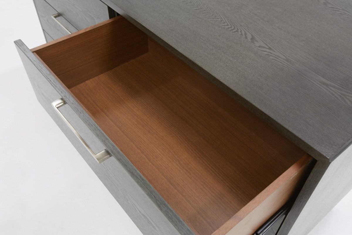 51" Grey Wash Solid Wood Six Drawer Double Dresser - Homeroots - Flyclothing LLC