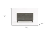 51" Grey Wash Solid Wood Six Drawer Double Dresser - Homeroots - Flyclothing LLC