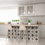 4" x 4" Black and White Mono Cross Peel and Stick Tiles