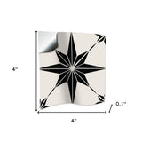 4" x 4" Black and White Mono Cross Peel and Stick Tiles - Homeroots - Flyclothing LLC