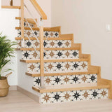 7" x 7" Black and White Mono Cross Peel and Stick Tiles - Homeroots - Flyclothing LLC
