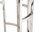 Stylish Silver And White Marble Round Geometric End or Side Table - Homeroots - Flyclothing LLC