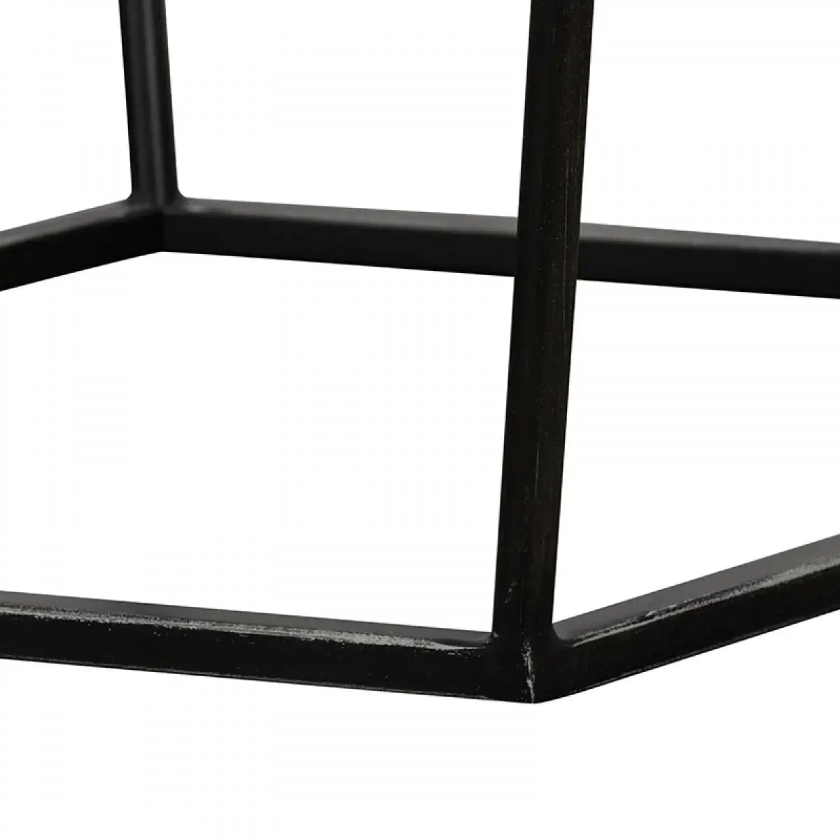 Modern Gray Concrete and Black Metal Hexagonal End Table - Homeroots - Flyclothing LLC