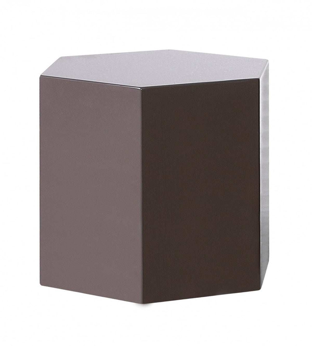 Modern Light Grey High Gloss Hexagonal End Table - Homeroots - Flyclothing LLC