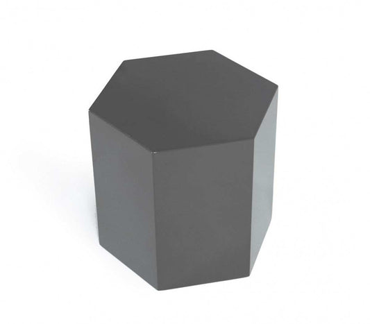 Modern Light Grey High Gloss Hexagonal End Table - Homeroots - Flyclothing LLC