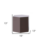 Modern Light Grey High Gloss Hexagonal End Table - Homeroots - Flyclothing LLC