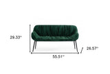 56" Green and Black Upholstered Velvet Dining Bench - Homeroots - Flyclothing LLC