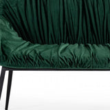 56" Green and Black Upholstered Velvet Dining Bench - Homeroots - Flyclothing LLC