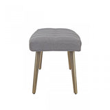 47" Gray and Antiqued Brass Upholstered Linen Blend Dining Bench - Homeroots