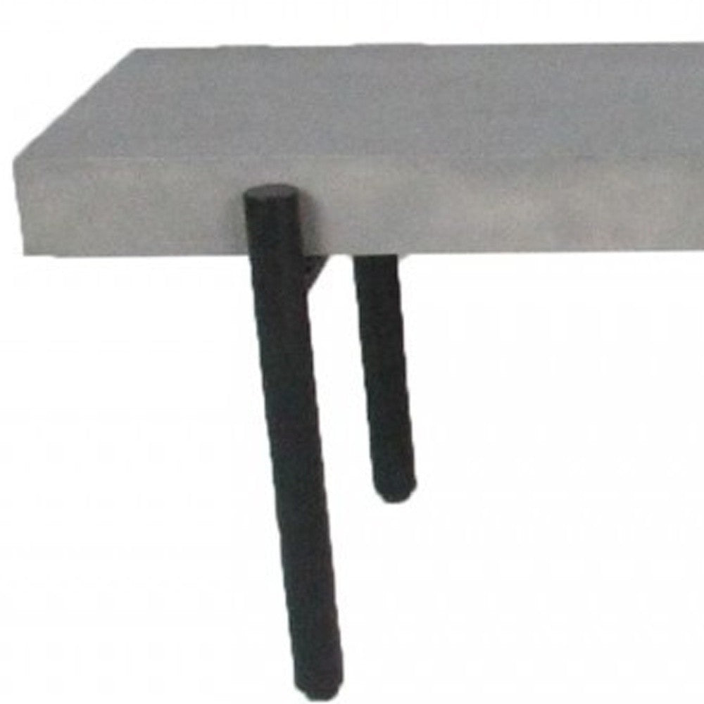 63" Gray and Black Concrete Dining Bench - Homeroots - Flyclothing LLC