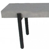 63" Gray and Black Concrete Dining Bench - Homeroots - Flyclothing LLC
