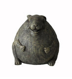 8" Antiqued Gray Chubby Rabbit Garden Statue - Homeroots