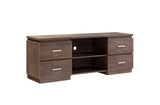 60" Brown Particle Board And Mdf Cabinet Enclosed Storage TV Stand - Homeroots