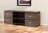 60" Brown Particle Board And Mdf Cabinet Enclosed Storage TV Stand