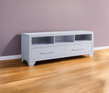 60" White Particle Board And Mdf Cabinet Enclosed Storage TV Stand - Homeroots