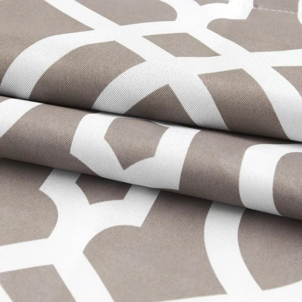 84" Taupe Trellis Black Out Window Curtain Panel - Homeroots - Flyclothing LLC