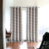 84" Taupe Trellis Black Out Window Curtain Panel - Homeroots - Flyclothing LLC